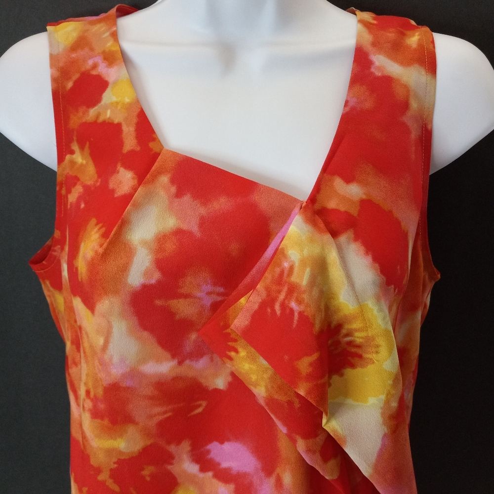 LOFT Floral Ruffle Tank Top - Picture 2 of 7